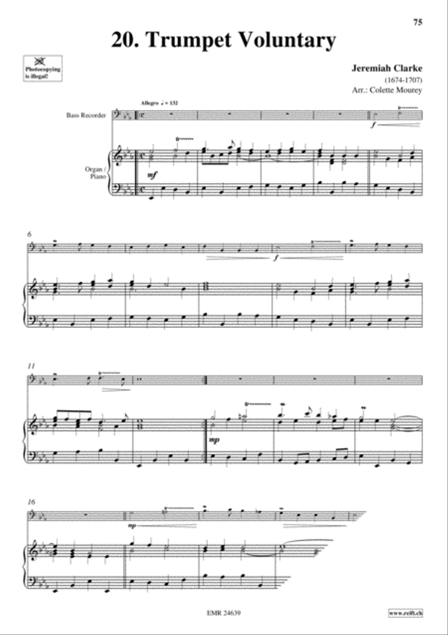 40 Greatest Baroque Hits Volume 2 Bass Recorder scores gallery preview page 22
