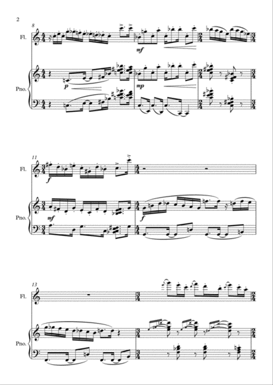 Sonatina for flute and piano - Danilo Lamas Woodwind Duet scores gallery preview page 2