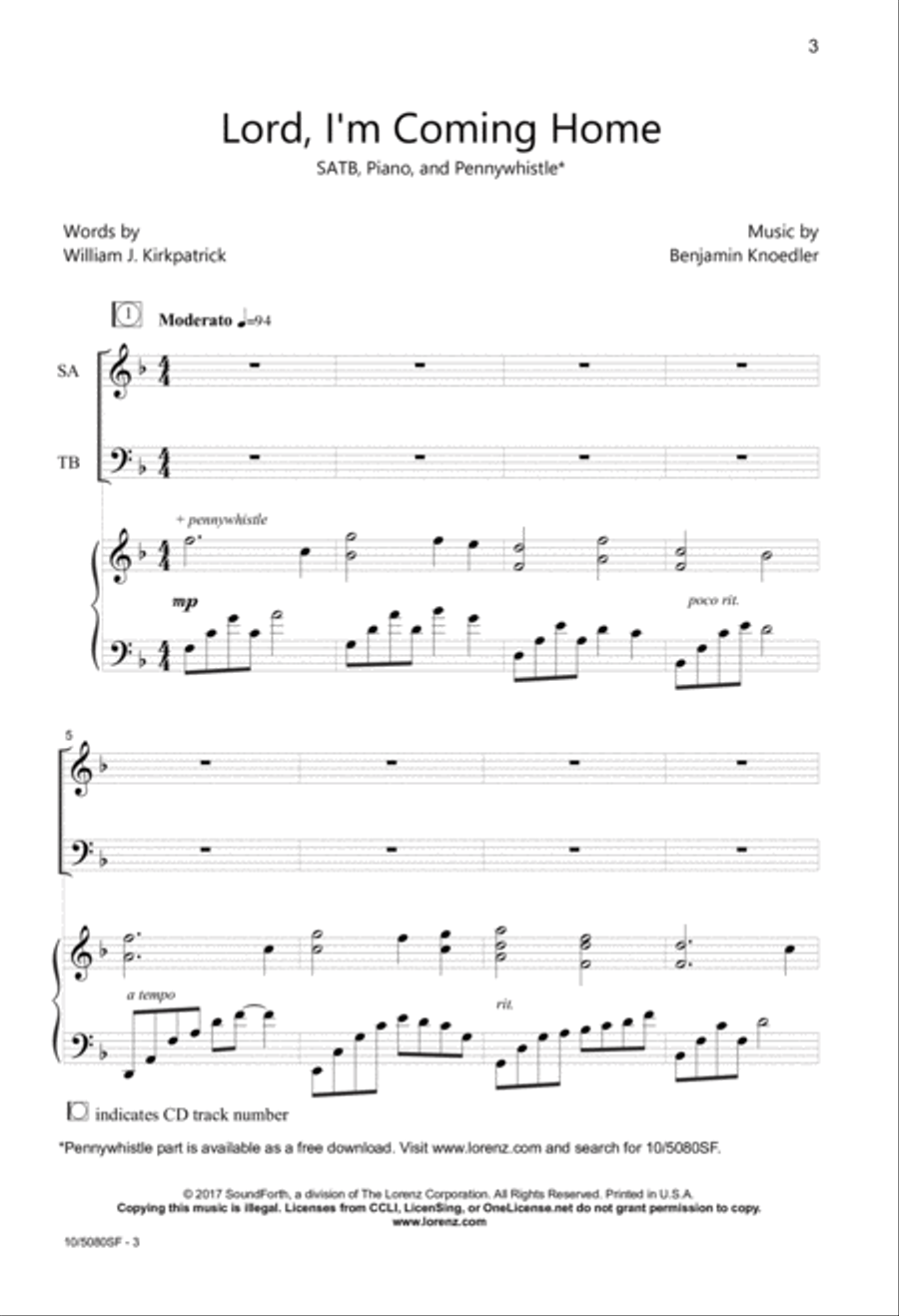 Lord, I'm Coming Home Lord, I'm Coming Home 4-Part scores gallery preview page 2
