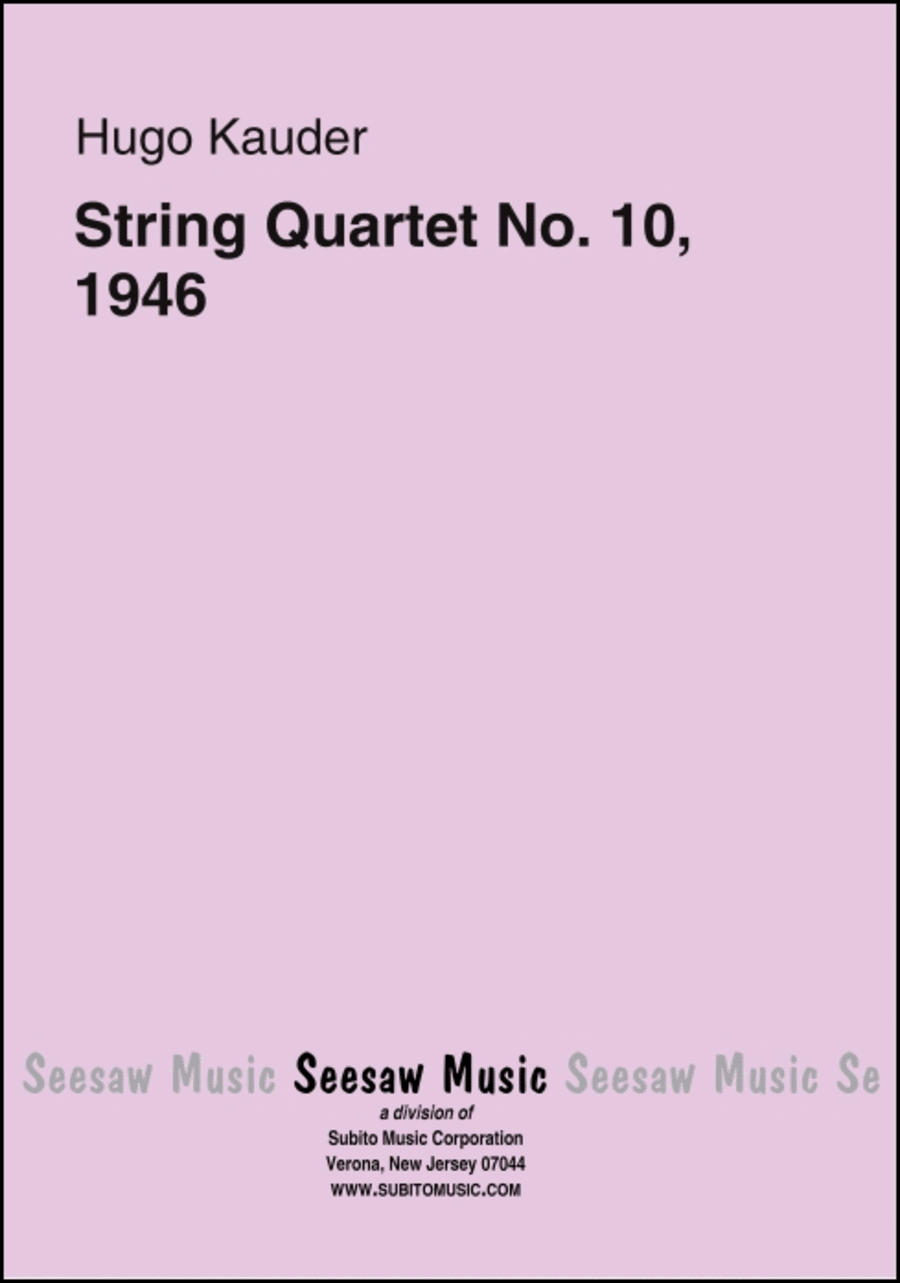 String Quartet No. 10, 1946