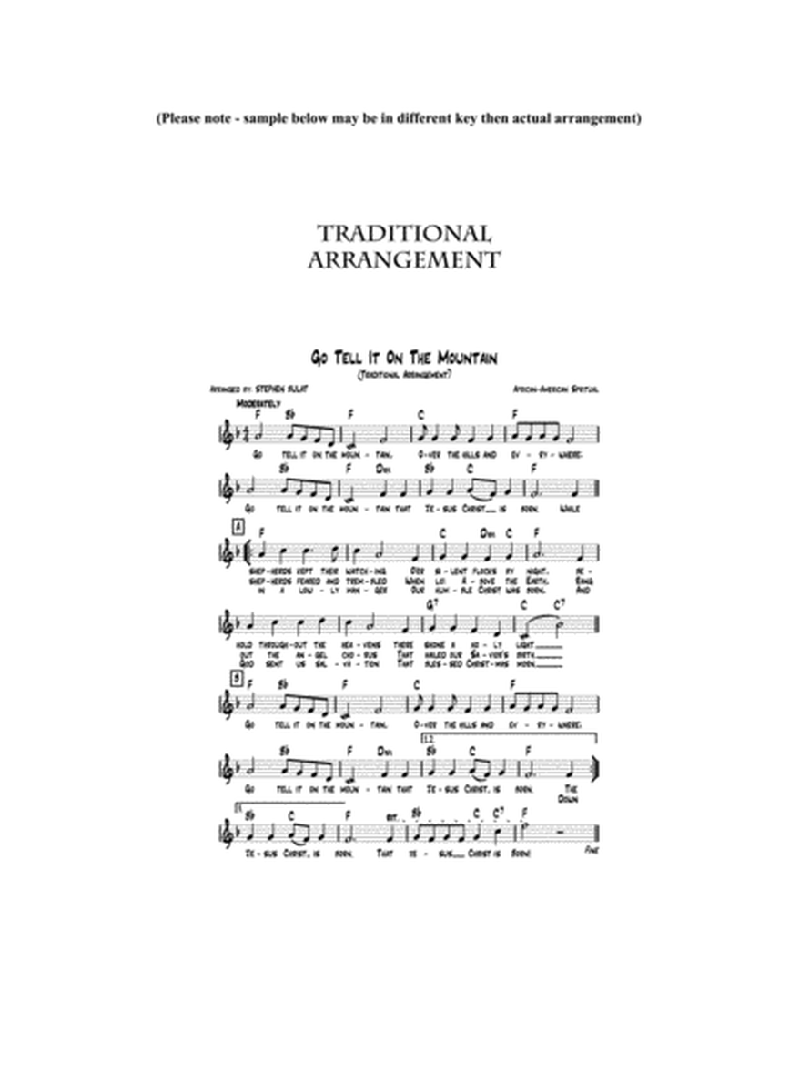 Go Tell It On The Mountain - Lead sheet arranged in traditional and jazz style (key of E)