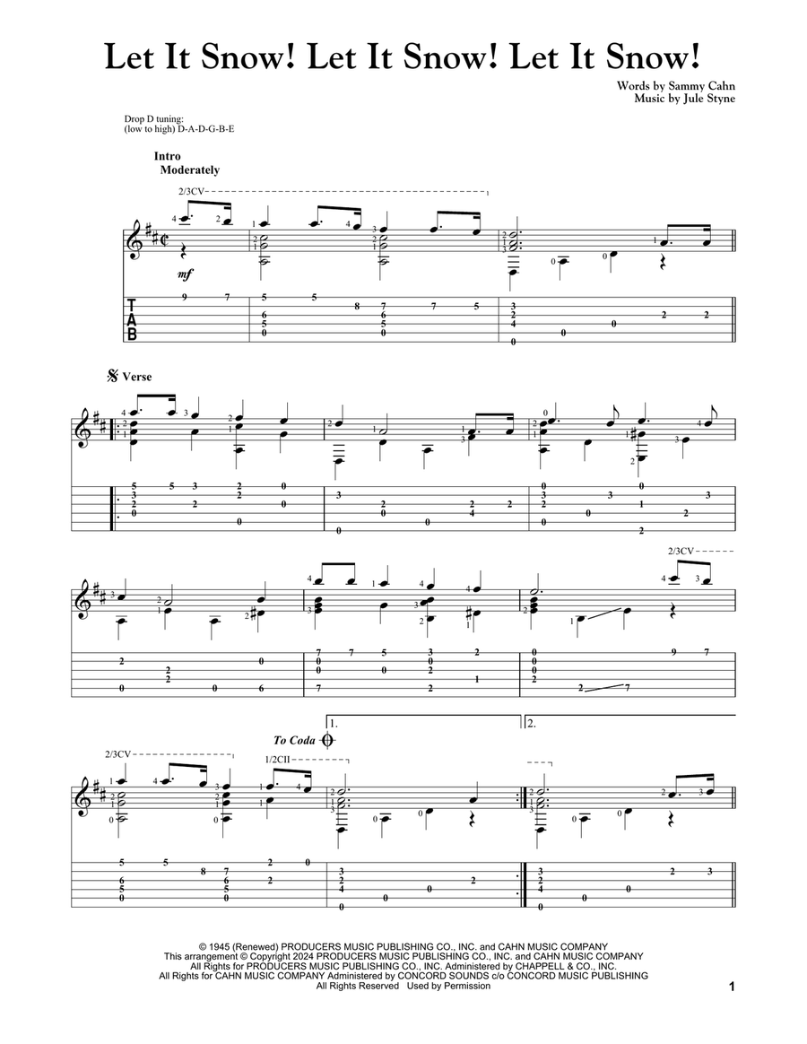Let It Snow! Let It Snow! Let It Snow! Guitar Solo scores gallery preview page 1