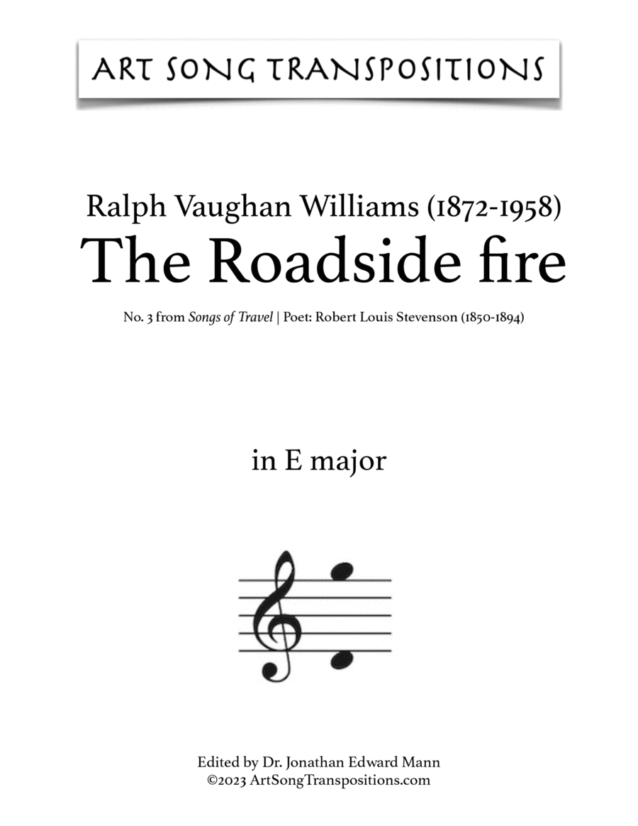 VAUGHAN WILLIAMS: The Roadside fire (transposed to 7 keys)