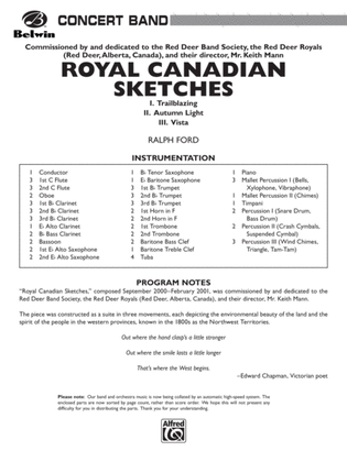 Royal Canadian Sketches: Score