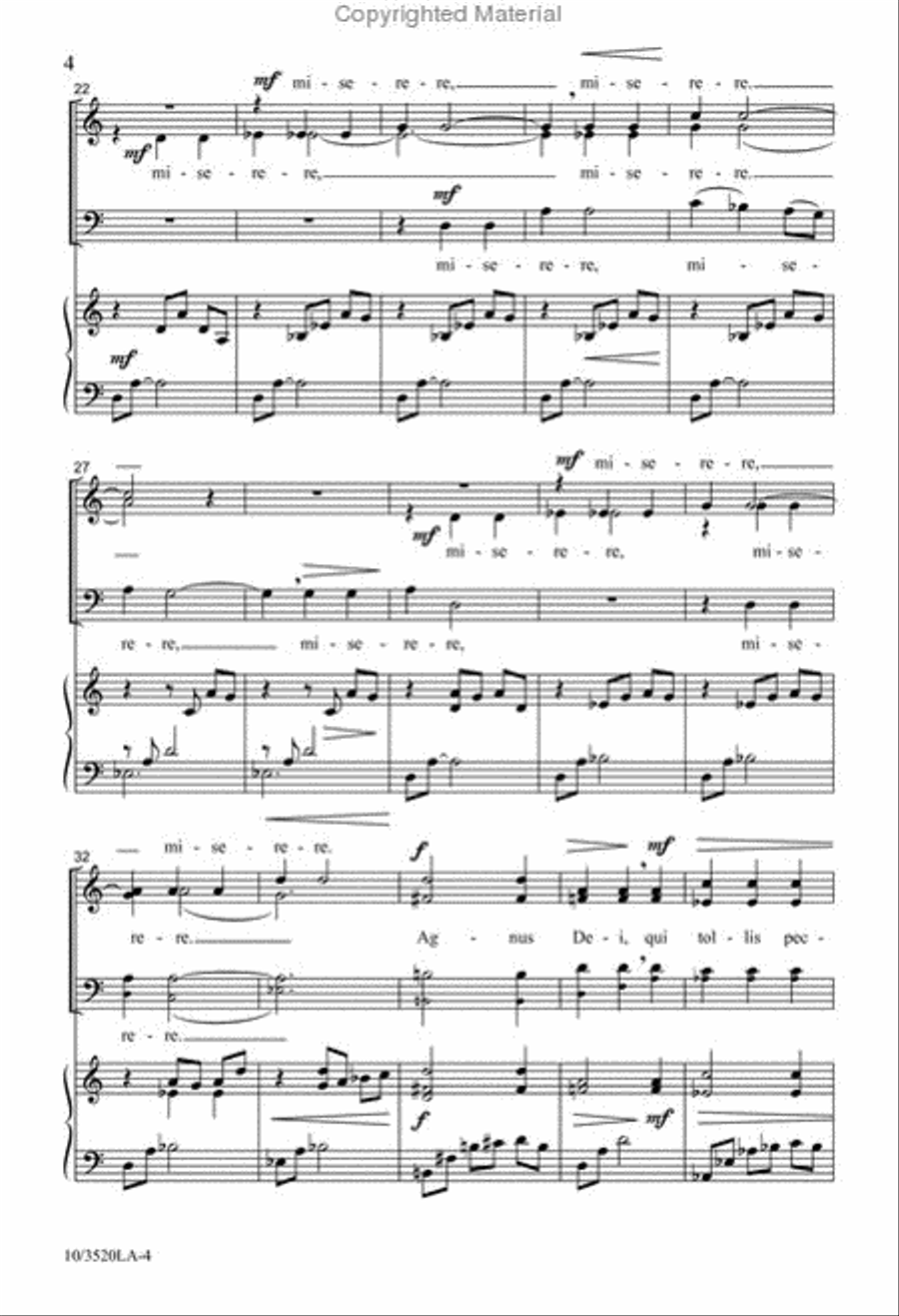 Agnus Dei Agnus Dei 4-Part scores gallery preview page 4
