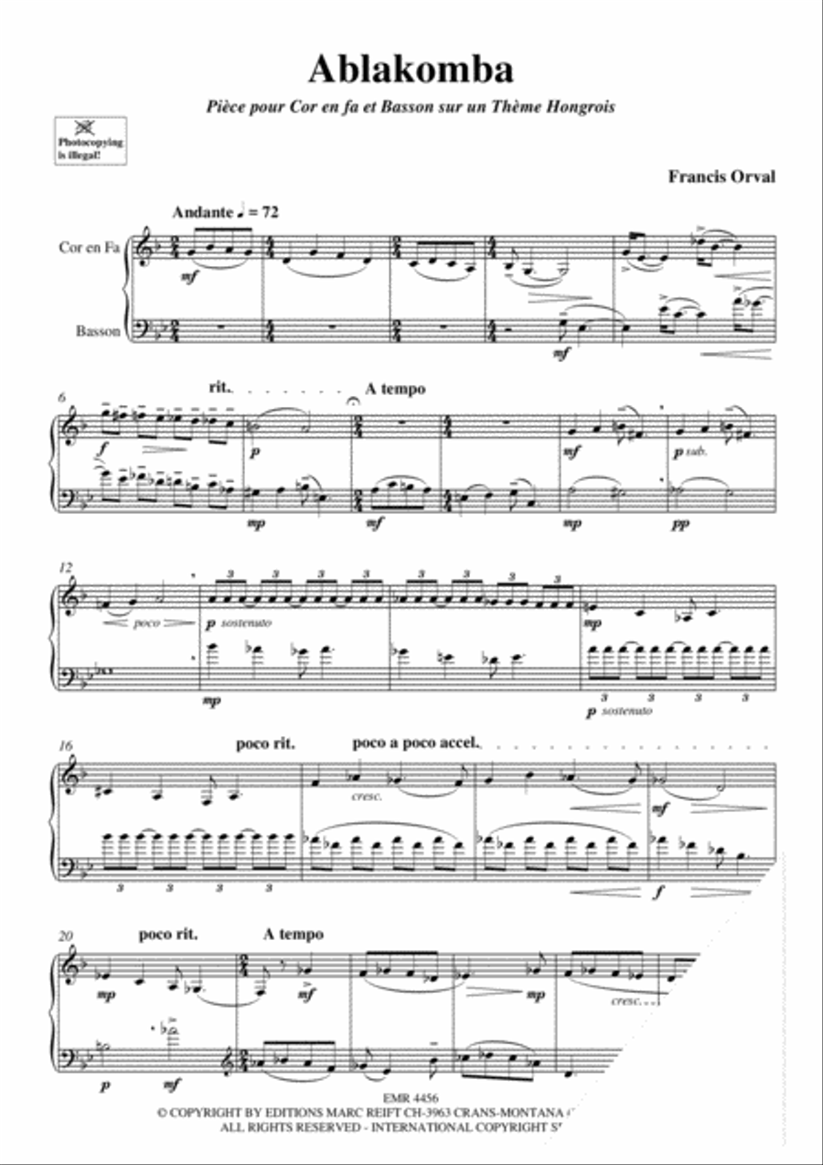 Ablakomba Bassoon scores gallery preview page 3