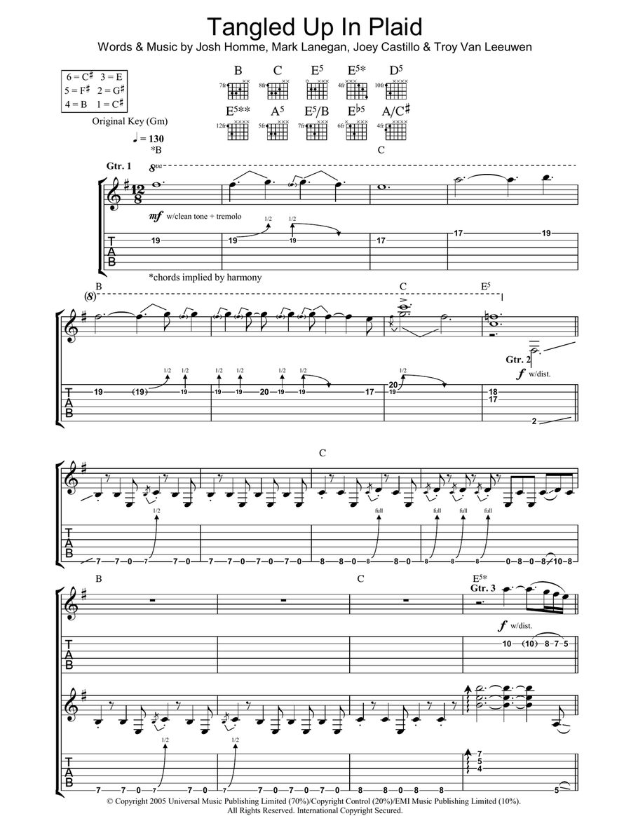 Tangled Up In Plaid Electric Guitar scores gallery preview page 1