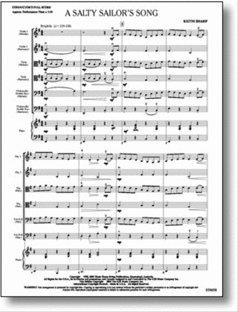 A Salty Sailor's Song String Orchestra scores gallery preview page 1