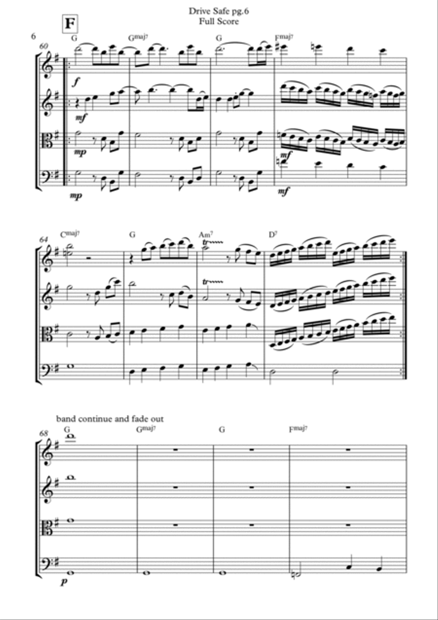 Drive Safe String Quartet scores gallery preview page 6