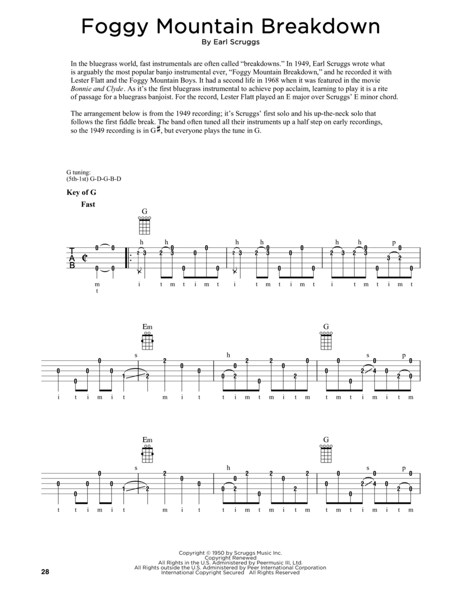 Foggy Mountain Breakdown (arr. Fred Sokolow) Banjo scores gallery preview page 1