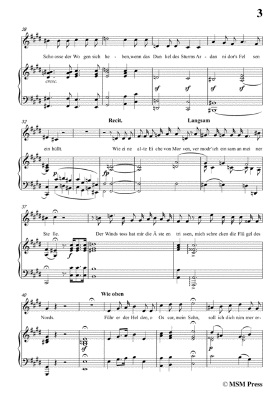 Schubert-Der Tod Oscar's,in E Major,for Voice&Piano Voice scores gallery preview page 5