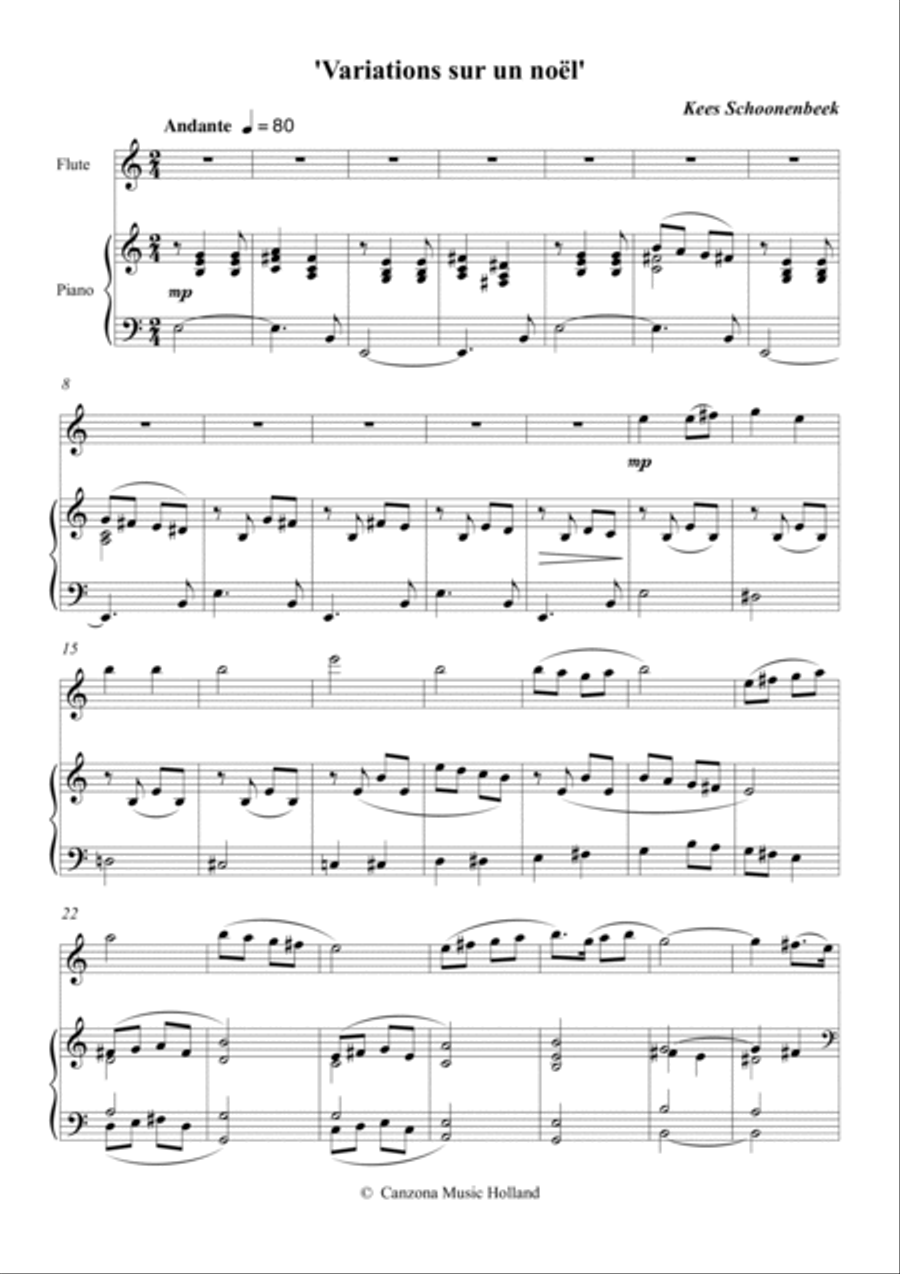 Variations sur un Noël Flute Solo scores gallery preview page 3