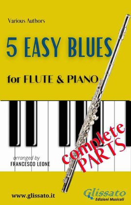 Book cover for 5 Easy Blues - Flute & Piano (complete parts)