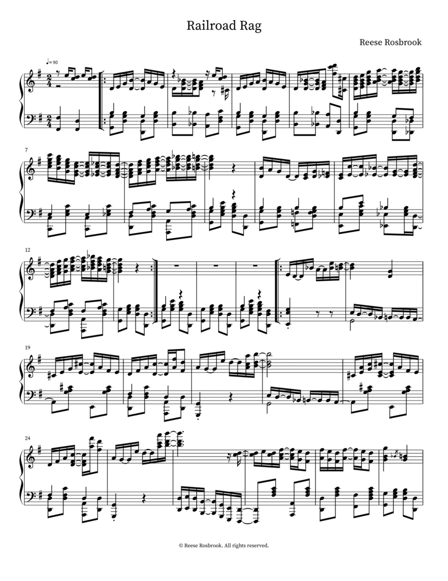 Railroad Rag Railroad Rag Piano scores gallery preview page 1