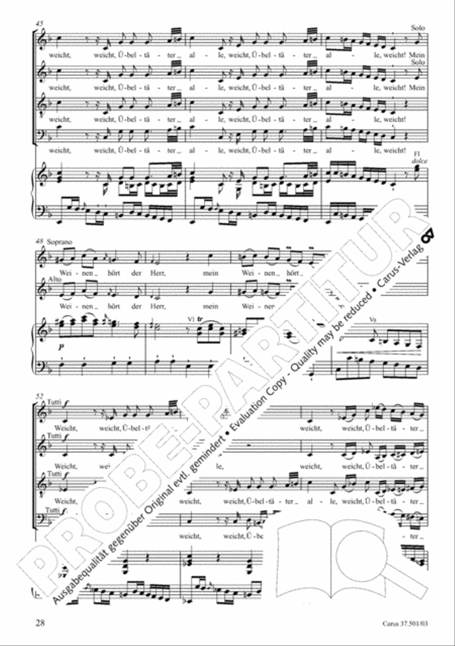The Sixth Psalm of David (Der Sechste Psalm Davids) 4-Part scores gallery preview page 29