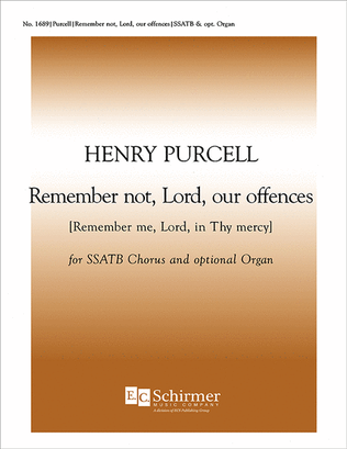Book cover for Remember Not, Lord, Our Offences