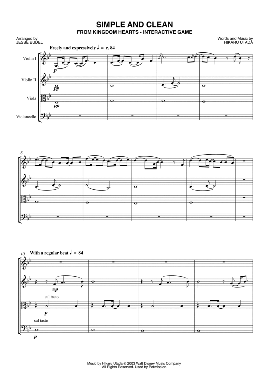 Simple And Clean String Quartet scores gallery preview page 1
