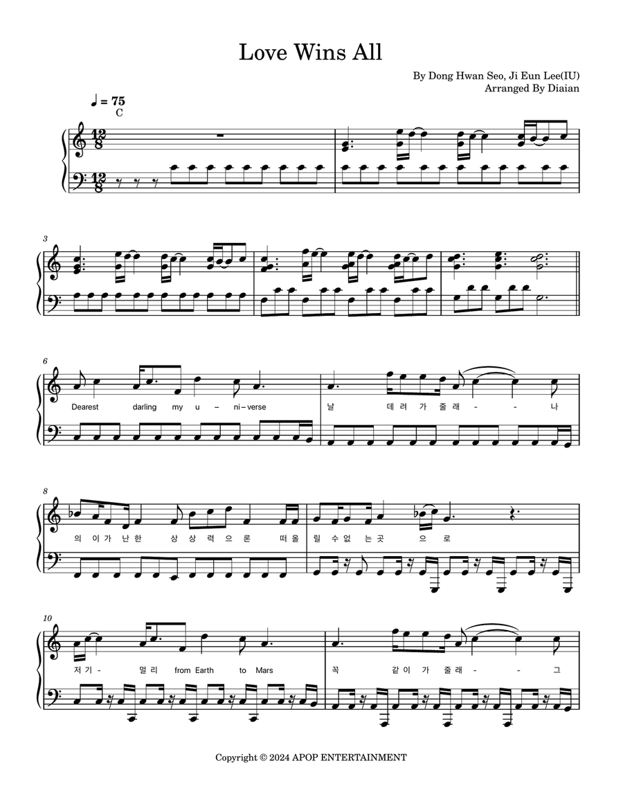 Love Wins All Voice scores gallery preview page 1