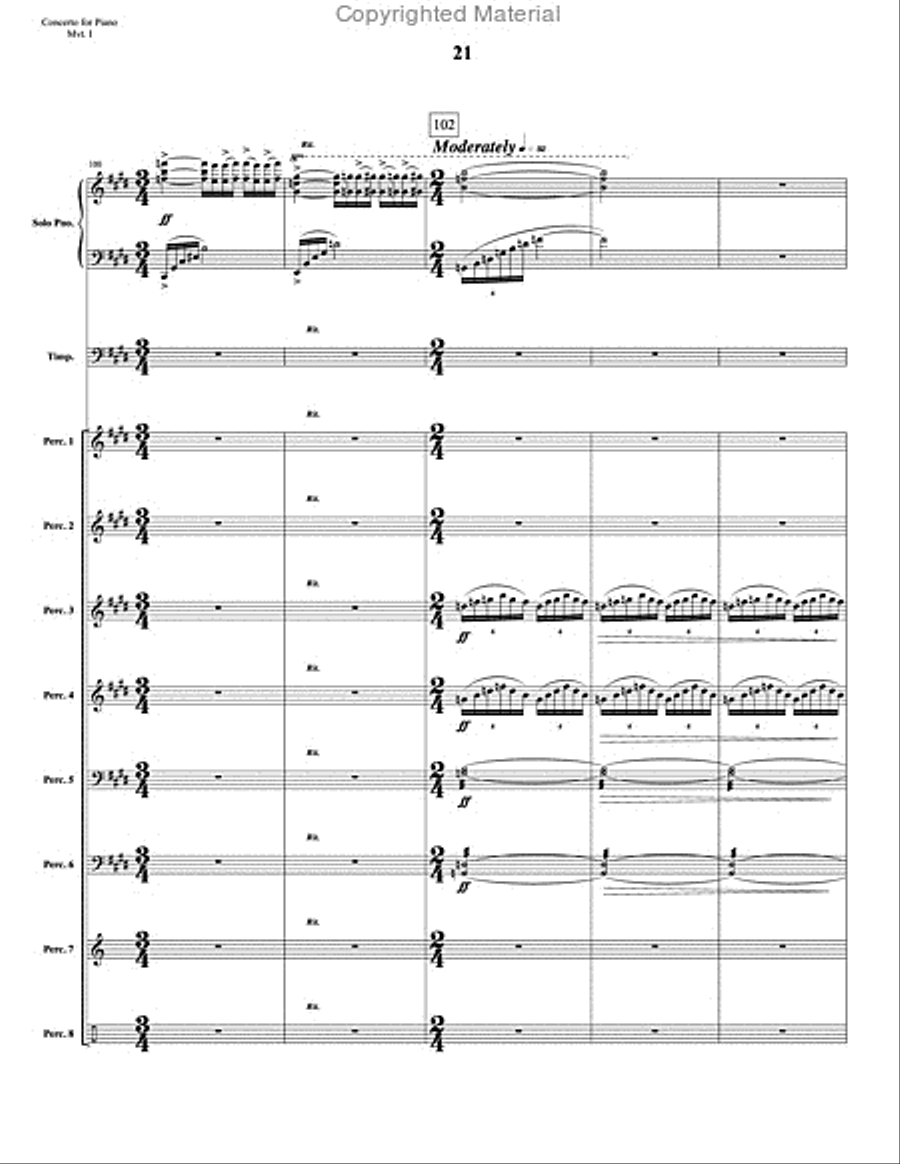 Concerto for Piano and Percussion Orchestra Percussion Ensemble scores gallery preview page 43