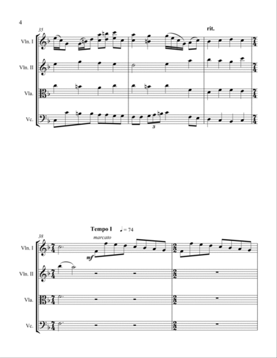 When I Survey the Wondrous Cross and O Sacred Head Now Wounded String Quartet scores gallery preview page 4