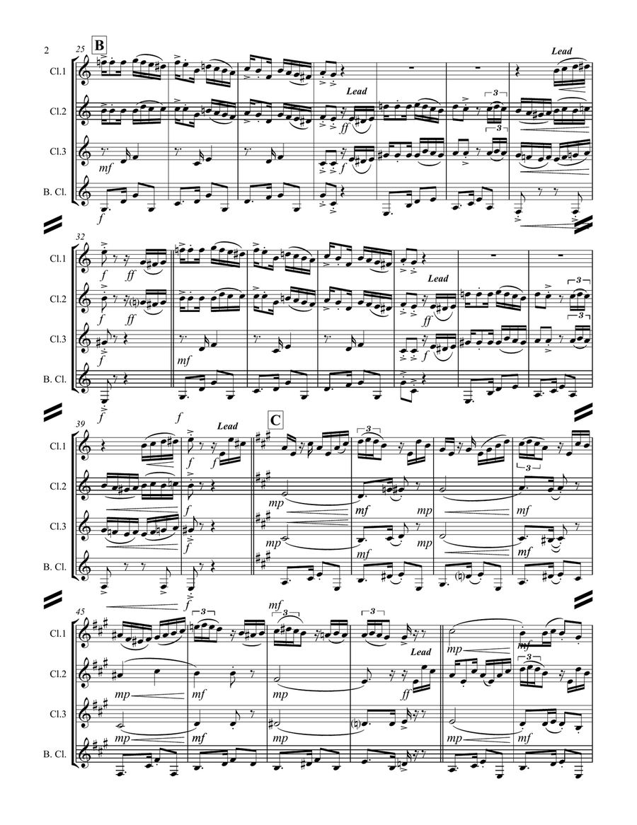El Choclo (Tango) (for Clarinet Quartet) Clarinet Quartet scores gallery preview page 3