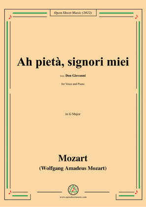 Book cover for Mozart-Ah pietà,signori miei,in G Major,from 'Don Giovanni,K.527',for Voice and Piano