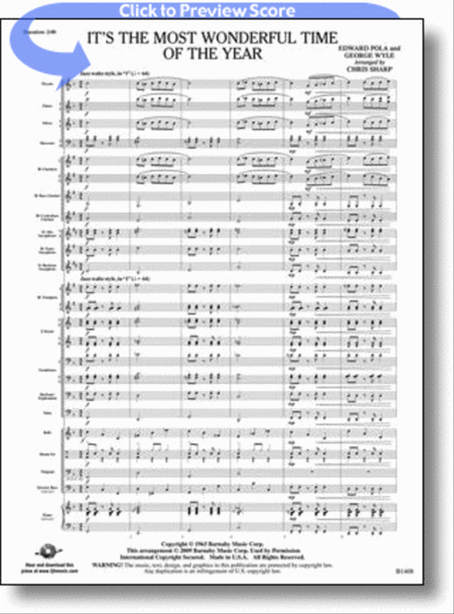 It's the Most Wonderful Time of the Year Concert Band scores gallery preview page 1