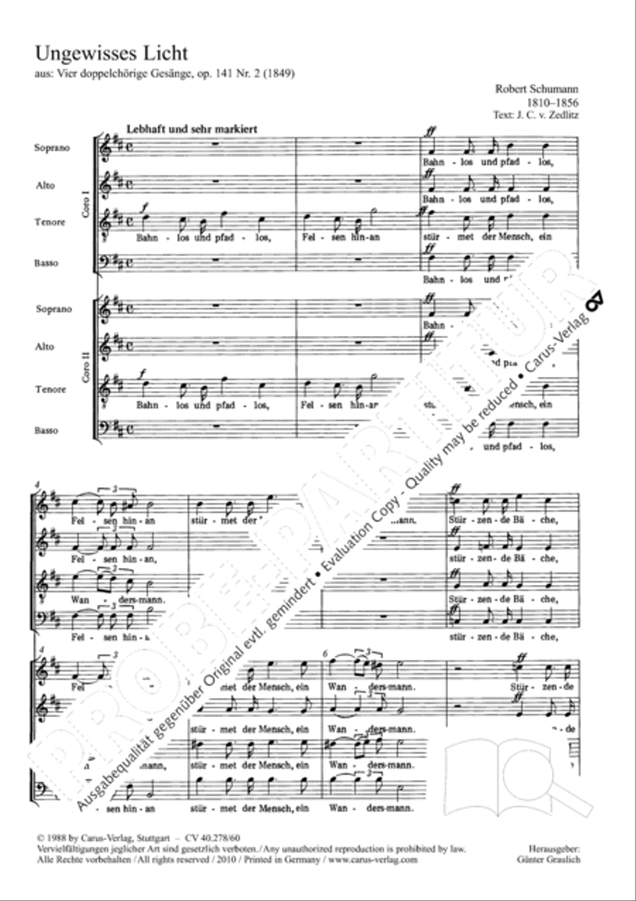 Ungewisses Licht 4-Part scores gallery preview page 2