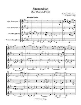Shenandoah (Sax Quartet AATB)