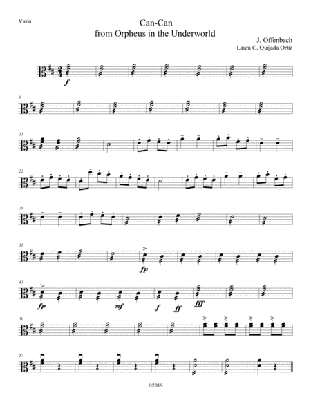 Can Can from Orpheus in the Underworld. For intermediate string orchestra. SCORE & PARTS. image number null