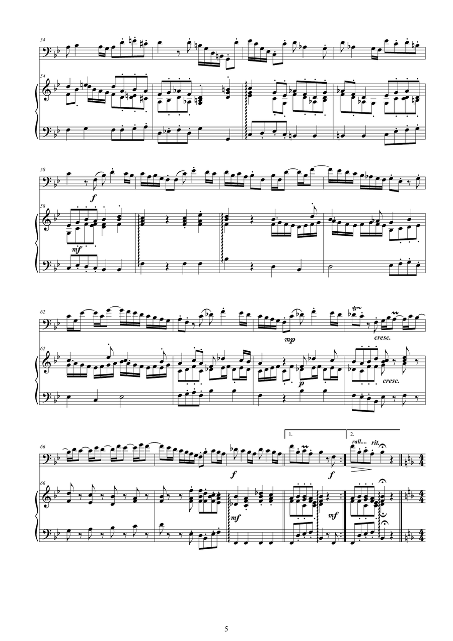 Vivaldi - Cello Sonata No.6 in B flat Op.14 RV 46 for Cello and Cembalo (or Piano) String Duet scores gallery preview page 5