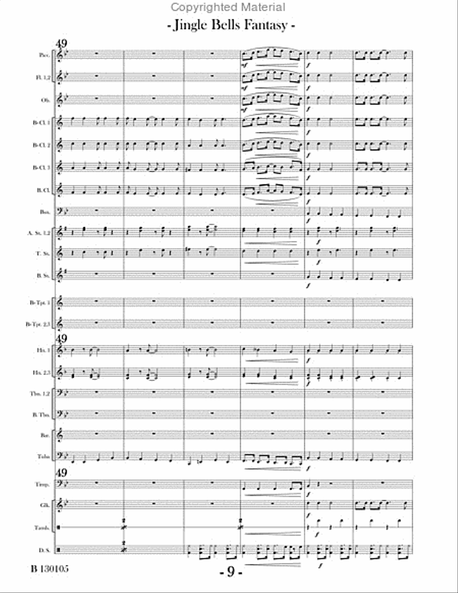 Jingle Bells Fantasy Concert Band scores gallery preview page 12
