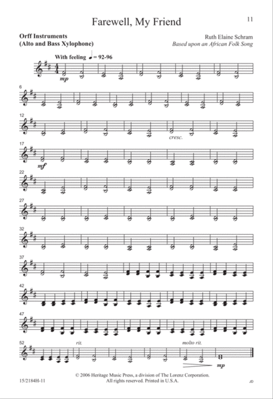 Farewell, My Friend 2-Part scores gallery preview page 11