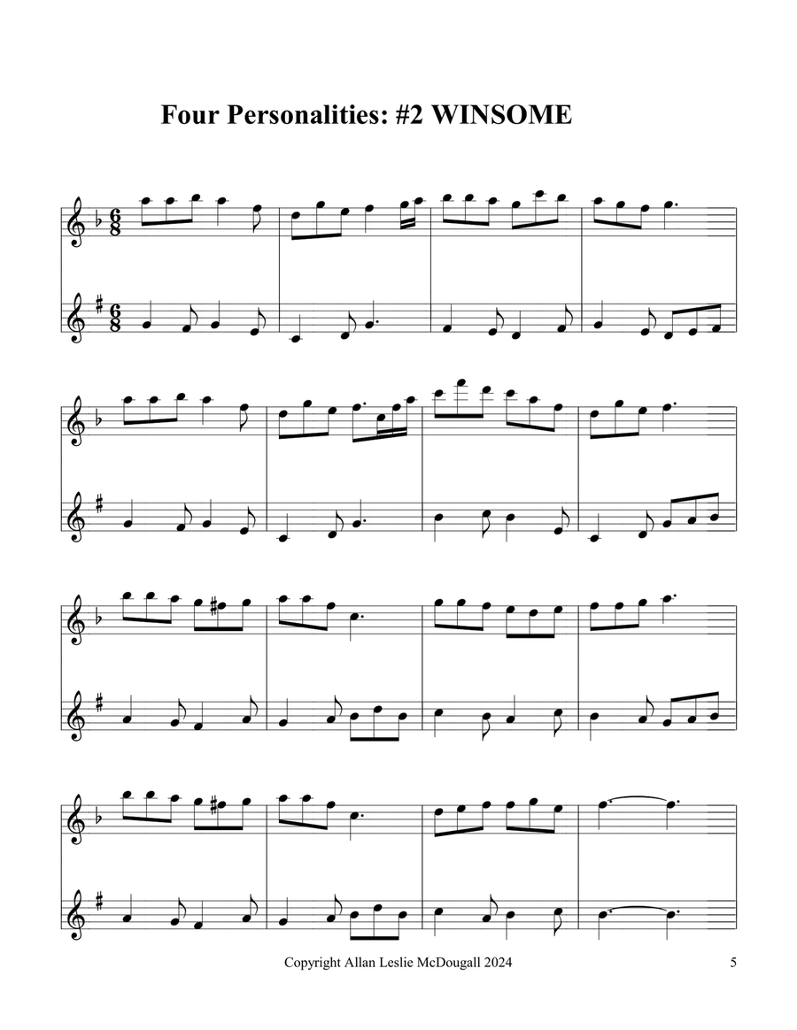 Four Personalities Woodwind Duet scores gallery preview page 5