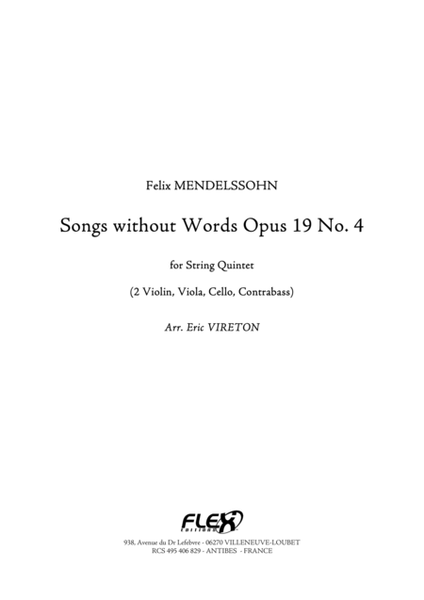 Songs without Words Opus 19 No. 4 image number null