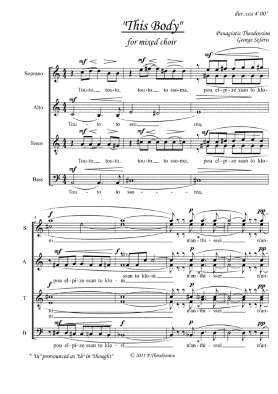 "This Body" for mixed choir image number null