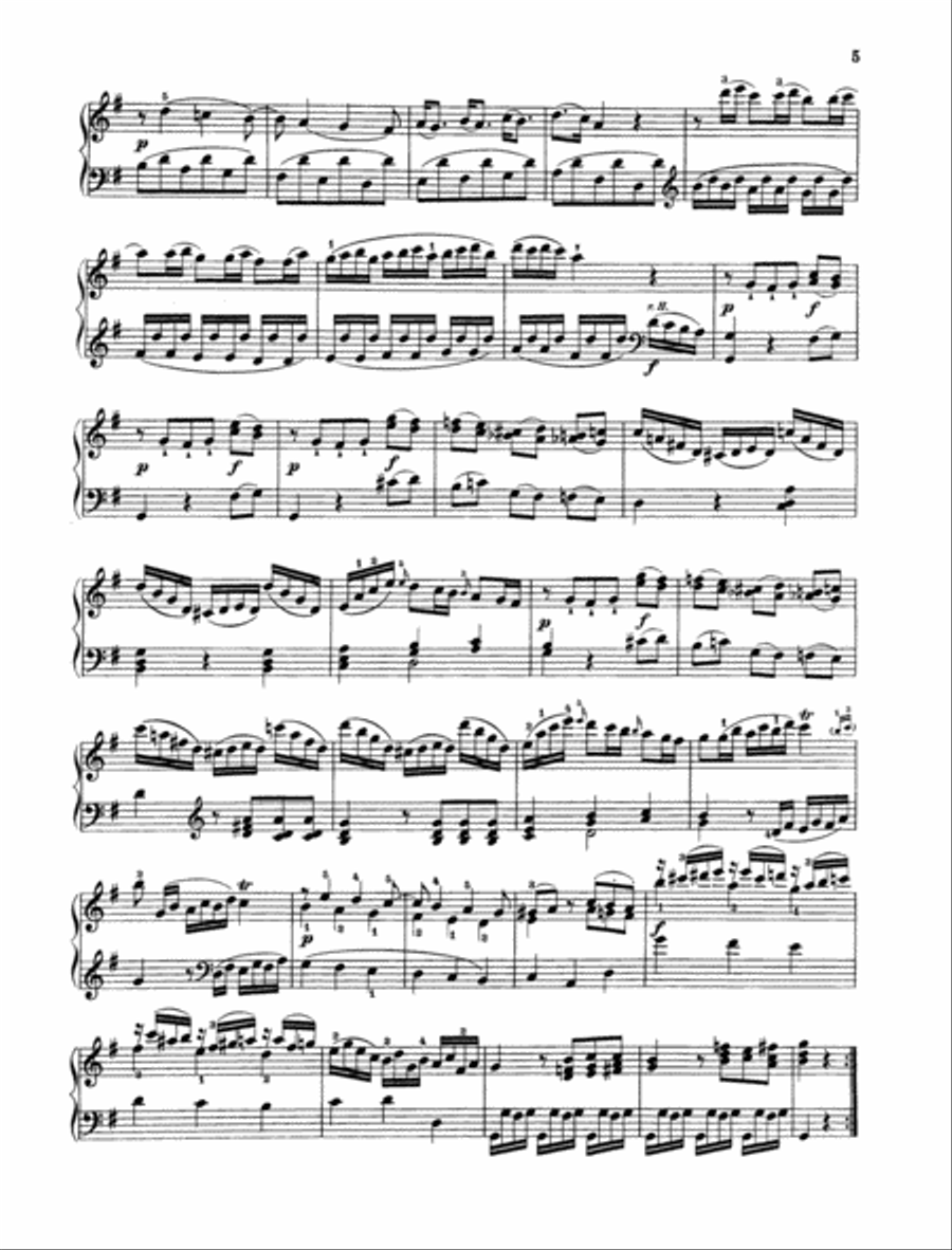 Sonata G major, K. 283 Piano Solo scores gallery preview page 4