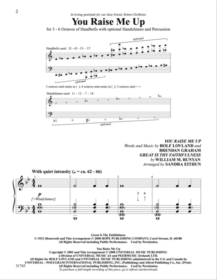 You Raise Me Up Handbell Choir scores gallery preview page 2