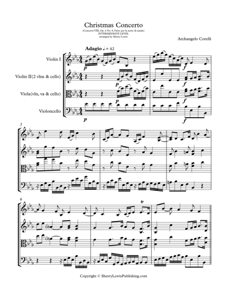 CHRISTMAS CONCERTO - Adagio & Allegro - STRING TRIO - Concerto VIII Op. 6 No. 8, Fatto per la notte image number null