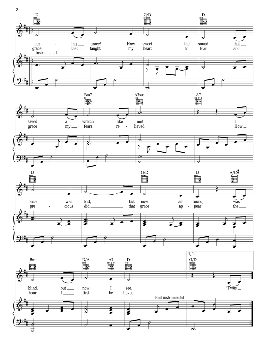 Amazing Grace Guitar scores gallery preview page 2