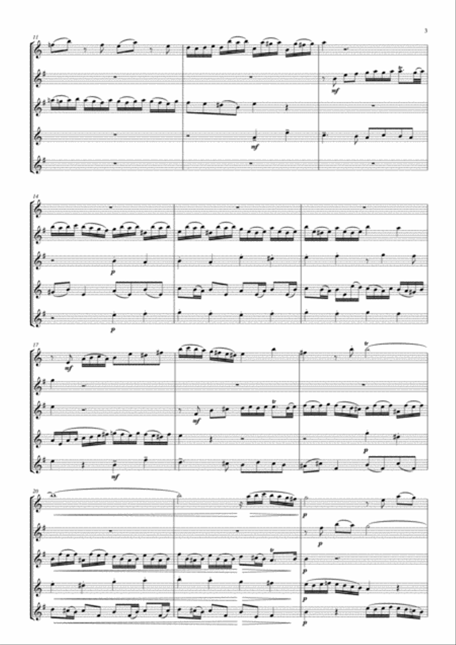 FUGUE en sol mineur BWV 578 Woodwind Quartet scores gallery preview page 3
