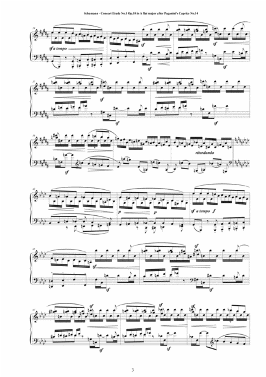 Schumann - Concert Etude No.1 in A flat Op.10 for Piano after Paganini's Caprices Piano Method scores gallery preview page 3