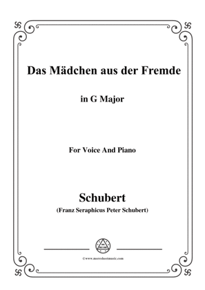Schubert-Das Mädchen aus der Fremde,in G Major,for Voice&Piano