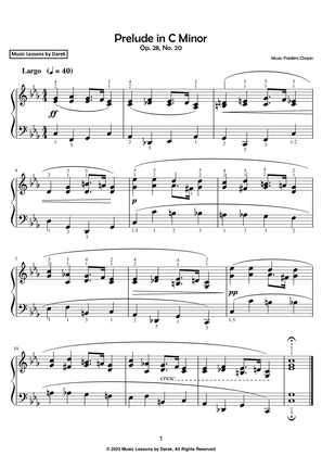 Prelude in C Minor (EASY PIANO) Op. 28, No. 20 [Frédéric Chopin]