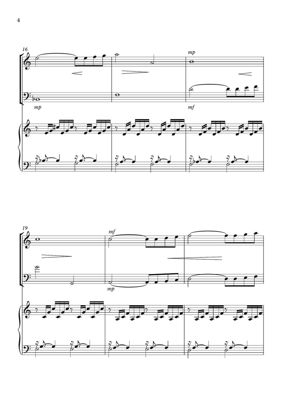 Ave Maria ( by J.S.Bach & Charles Gounod) trio for violin, cello and piano Piano Trio scores gallery preview page 4