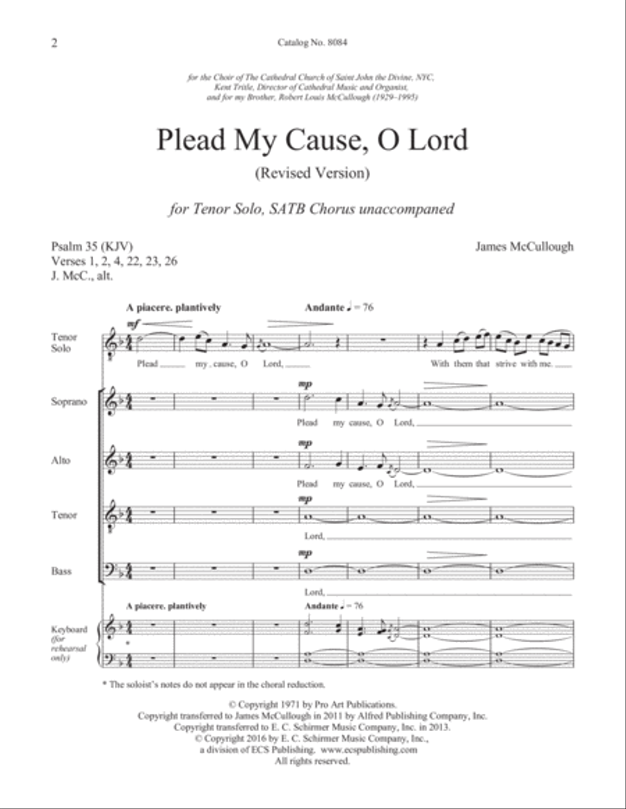 Plead My Cause, O Lord (Revised Version) 4-Part scores gallery preview page 2