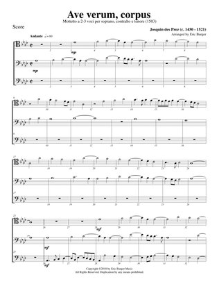 Ave verum, corpus for Trombone or Low Brass Trio