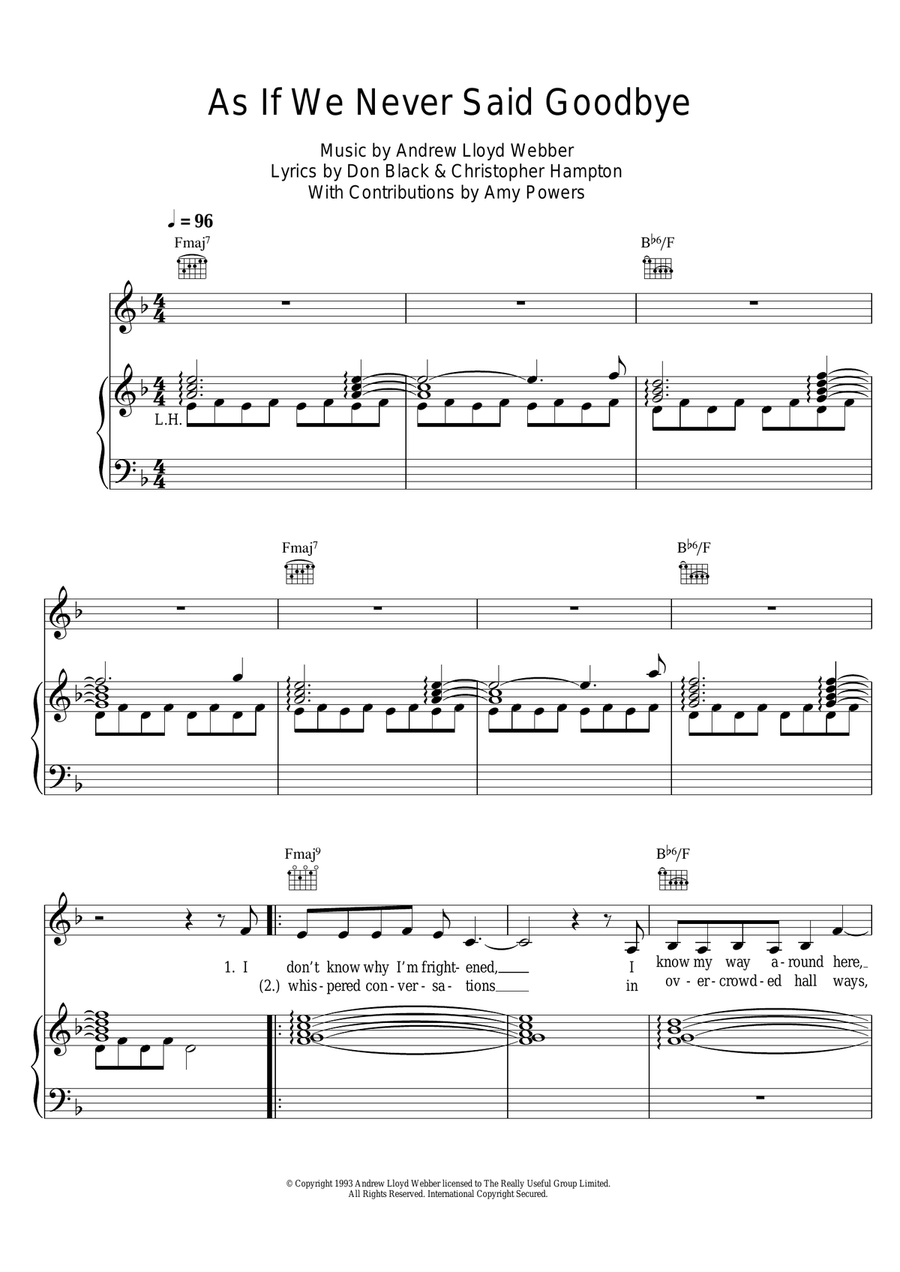 As If We Never Said Goodbye (from Sunset Boulevard) Guitar scores gallery preview page 1