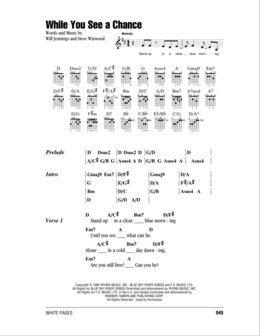 While You See A Chance Acoustic Guitar scores gallery preview page 1