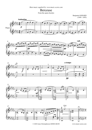 Berceuse from Jocelyn - Piano - Bb minor
